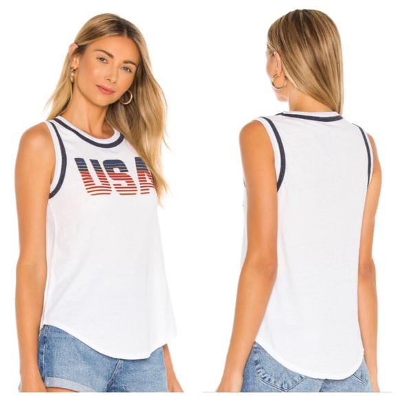 Chaser Tops - Chaser Women’s USA Vintage Jersey Tank Top NEW